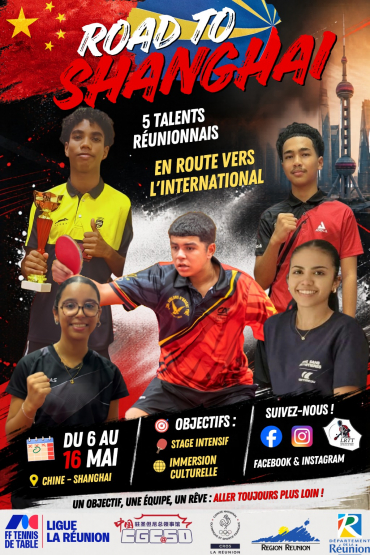 🏓 Cinq pongistes réunionnais en stage à Shanghai !
